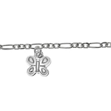 Load image into Gallery viewer, Sterling Italian Sterling Silver Dangle Butterfly Anklet