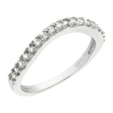 Sterling Silver Cubic Zirconia Curve Band Ring