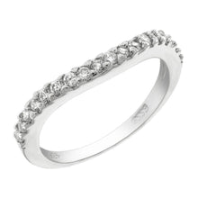 Load image into Gallery viewer, Sterling Silver Cubic Zirconia Curve Band Ring