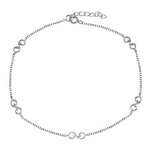 Load image into Gallery viewer, Sterling Silver Rhodium Plated Wave Link Anklet