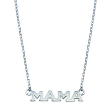 Load image into Gallery viewer, Sterling Silver Rhodium Plated MAMA Necklace