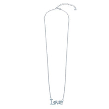 Load image into Gallery viewer, Sterling Silver Rhodium Plated CZ LOVE Necklace