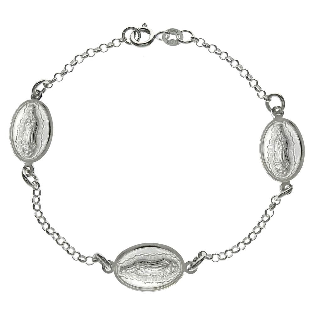 Italian Sterling Silver Lady of Guadalupe Bracelet