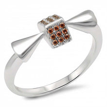 Load image into Gallery viewer, Sterling Silver Baby Ring with Garnet Colored Crystal StonesAnd Face Height of  7 mm