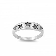 Load image into Gallery viewer, Sterling Silver Rhodium Plated Star Baby Ring with Ring Face Height of 4MM and Ring Band Width of 2MM