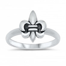 Load image into Gallery viewer, Sterling Silver Fleur De Lis Baby Ring with Ring Face Height of 12MM
