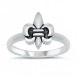 Sterling Silver Fleur De Lis Baby Ring with Ring Face Height of 12MM