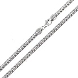 Italian Sterling Silver Rhodium Plated Franco Chain 300-3 MM with Lobster Clasp Closure
