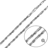 Sterling Silver High Polished 5.7 mm Figarope Chain