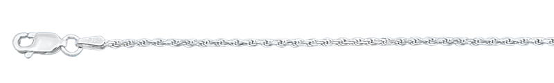 Italian Solid Sterling Silver Rope Chain 035 - 1.6MM Nickel Free Necklace with Lobster Claw Clasp Closure