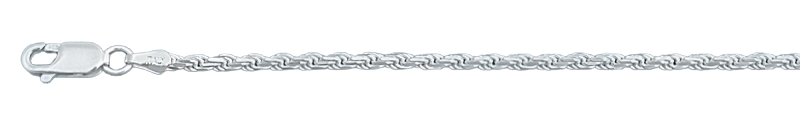 Italian Solid Sterling Silver Rope Chain 050 - 2.5MM Nickel Free Necklace with Lobster Claw Clasp Closure