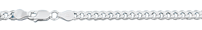 Sterling Silver Italian Solid Curb Link Chain 120 - 4.5mm Luxurious Nickel Free Necklace with Lobster Claw Clasp Closure