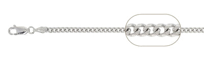 Italian Sterling Silver Curb Chain 035-1.1 mm with Spring Clasp Closure