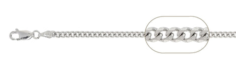 Italian Sterling Silver Curb Chain 035-1.1 mm with Spring Clasp Closure