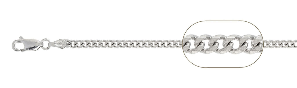Italian Sterling Silver Curb Chain 035-1.1 mm with Spring Clasp Closure