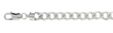 Italian Sterling Silver Flat Curb Link Chain 140- 6 mm with Lobster Claw Clasp Closure