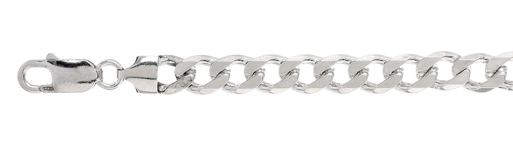 Sterling Silver Super Flat High Polished Curb 10mm 250 Chain