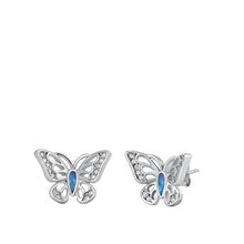 Load image into Gallery viewer, Sterling Silver Stud Butterfly Earrings