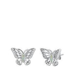 Sterling Silver Stud Butterfly Earrings