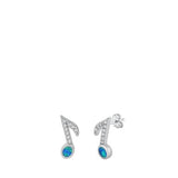 Sterling Silver Stud Musical Note Earrings