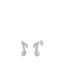 Load image into Gallery viewer, Sterling Silver Stud Musical Note Earrings