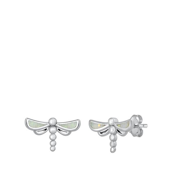 Sterling Silver Stud Dragonfly Earrings