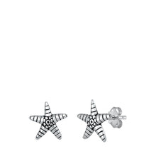 Load image into Gallery viewer, Sterling Silver Small Starfish Stud Earrings with Friction Back PostAnd Height 10MM