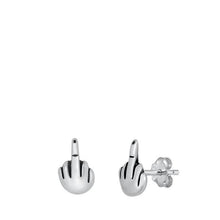 Load image into Gallery viewer, Sterling Silver Stud Middle Finger Earrings
