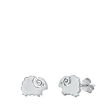 Sterling Silver Stud Sheep Earrings