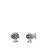 Silver Little Tree Stud Earrings
