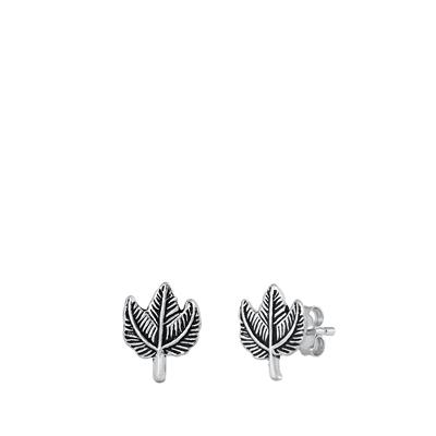 Sterling Silver Leaves Stud Earrings