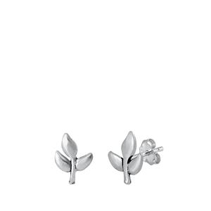 Sterling Silver Leaves Stud Earrings