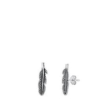 Load image into Gallery viewer, Sterling Silver Feather Stud Earrings