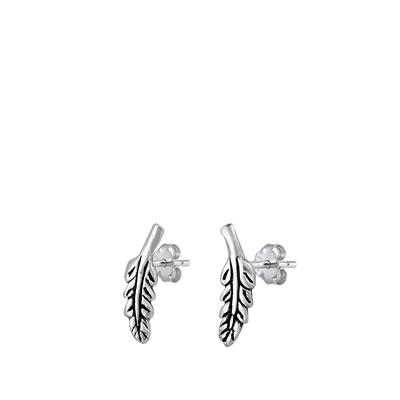 Sterling Silver Leaves Stud Earrings