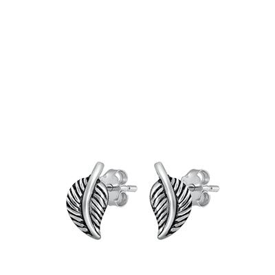 Sterling Silver Leaves Stud Earrings