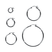 Load image into Gallery viewer, Sterling Silver Elegant 2.5MM Hoop with Classy Snap Post Closure