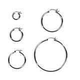 Sterling Silver Elegant 2.5MM Hoop with Classy Snap Post Closure
