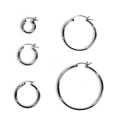 Sterling Silver Elegant 3MM Hoop Earrings with Classy Snap Post Closure