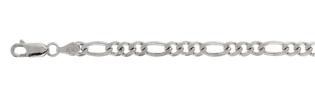 Italian Solid Sterling Silver Figaro Link Chain 120 - 5mm Nickel Free Necklace with Lobster Claw Clasp Closure