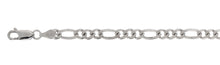 Load image into Gallery viewer, Italian Solid Sterling Silver Figaro Link Chain 120 - 5mm Nickel Free Necklace with Lobster Claw Clasp Closure