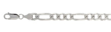 Load image into Gallery viewer, Sterling Silver Diamond Cut Super Flat Figaro 7.7mm Chain with Lobster Clasp Closure