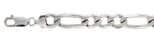Load image into Gallery viewer, Italian Sterling Silver Flat Figaro Chain 250- 11 mm with Lobster Claw Clasp Closure
