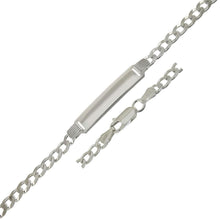 Load image into Gallery viewer, Sterling Silver 4MM Flat Curb ID Bracelet