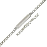 Sterling Silver 4MM Flat Curb ID Bracelet