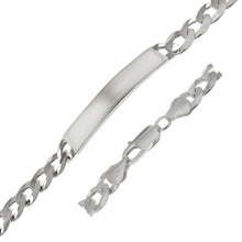 Load image into Gallery viewer, Sterling Silver 8.5MM Flat Curb ID Bracelet