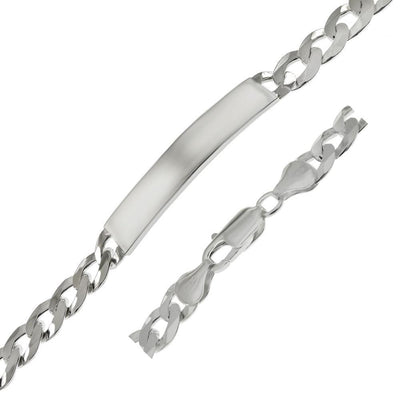 Sterling Silver Flat Curb 200-8.5mm ID Bracelet