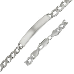 Sterling Silver Flat Curb 200-8.5mm ID Bracelet