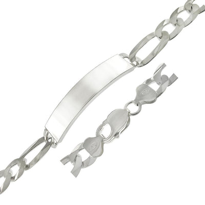 Sterling Silver Flat Figaro 250-10.7mm ID Bracelet
