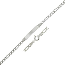 Load image into Gallery viewer, Sterling Silver 3.5mm Flat Figaro ID Bracelet