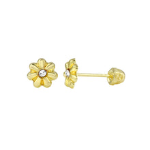 Load image into Gallery viewer, 14K Yellow Gold Daisy Earrings